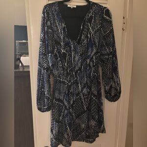 Parker Blue & Black Patterned Women's Dress